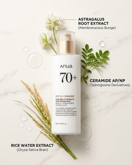 Anua Rice 70 + Ceramide Intensive Moisturizing Milk | Lightweight Lotion