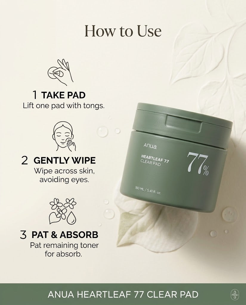 Anua Heartleaf 77% Clear Pad (160ml) – Soothing PHA Toner Pads for Acne-Prone Skin Meta Description