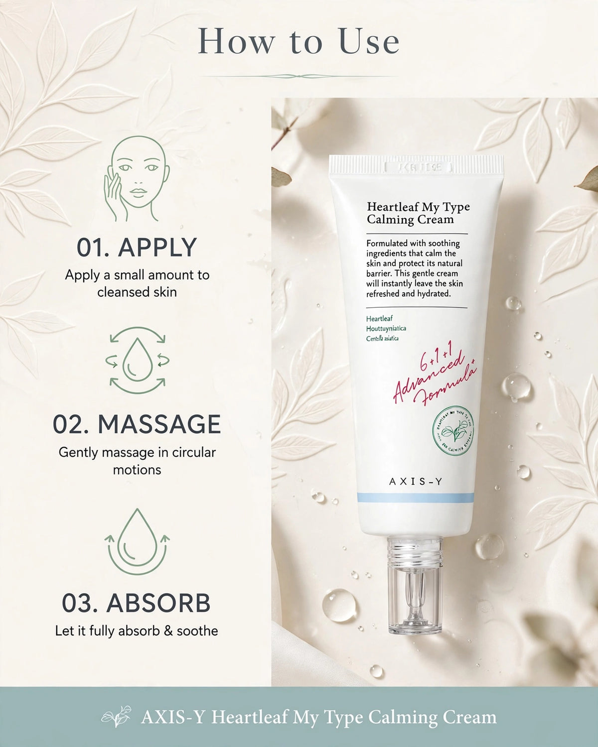 AXIS-Y Heartleaf My Type Calming Cream 60ml | Calming Gel Moisturizer