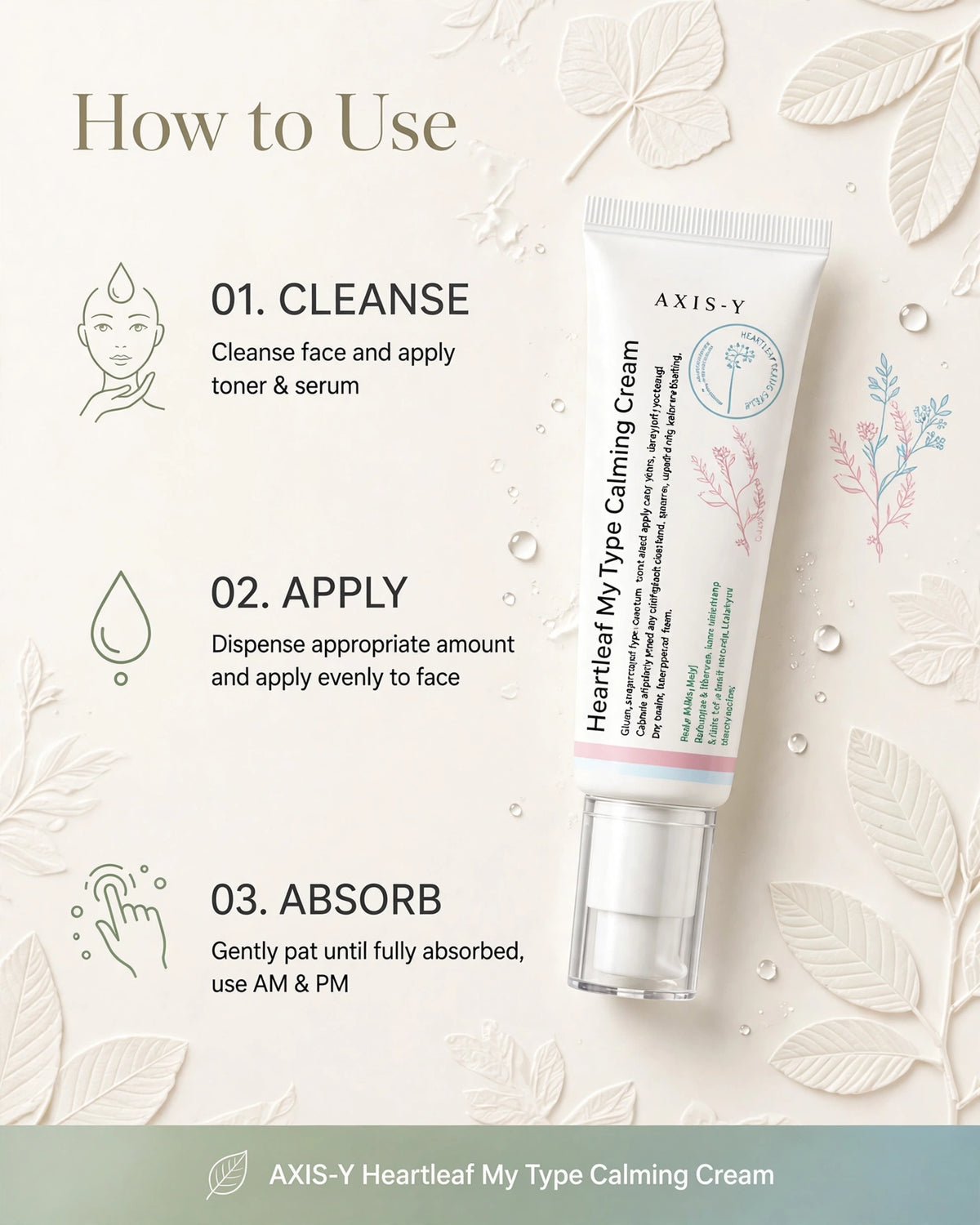 AXIS-Y Heartleaf My Type Calming Cream 60ml | Hydrating Gel Moisturizer