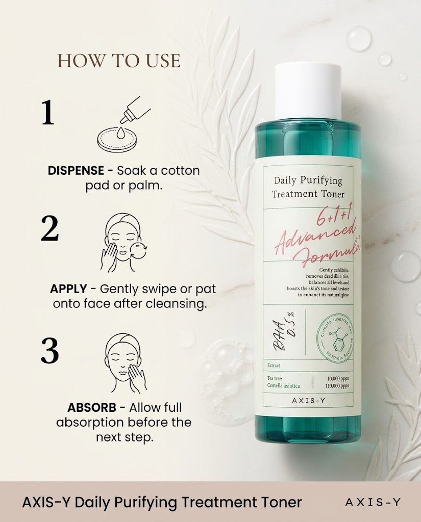 AXIS-Y Daily Purifying Treatment Toner (200ml) – Triple-Acid Pore-Clarifying Toner