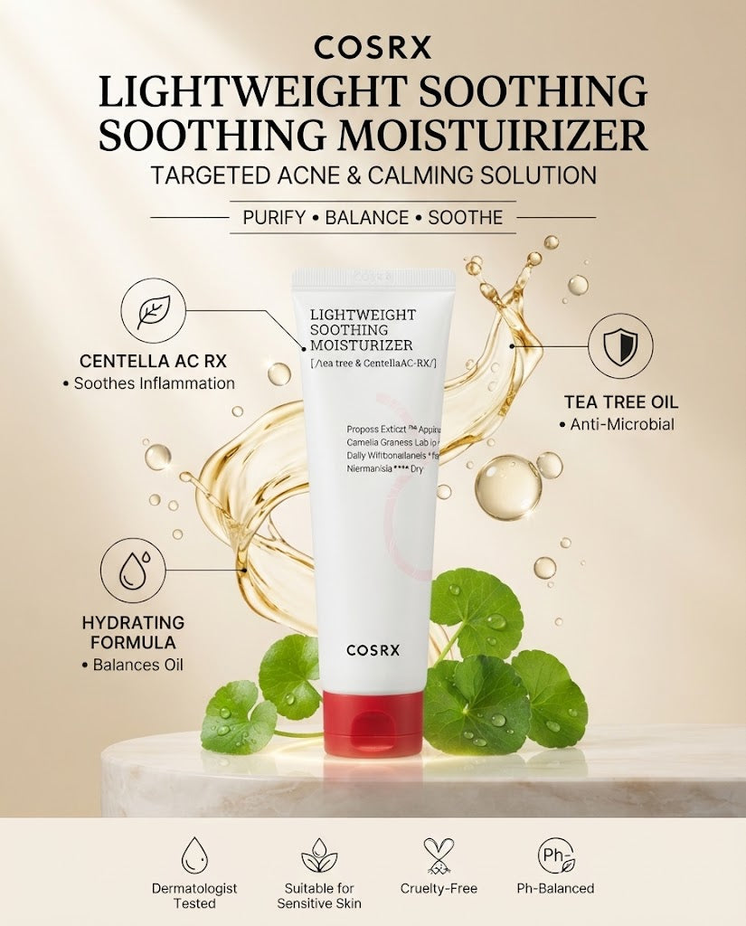 COSRX AC Collection Lightweight Soothing Moisturizer - 80ml | Oil-Free Acne Care