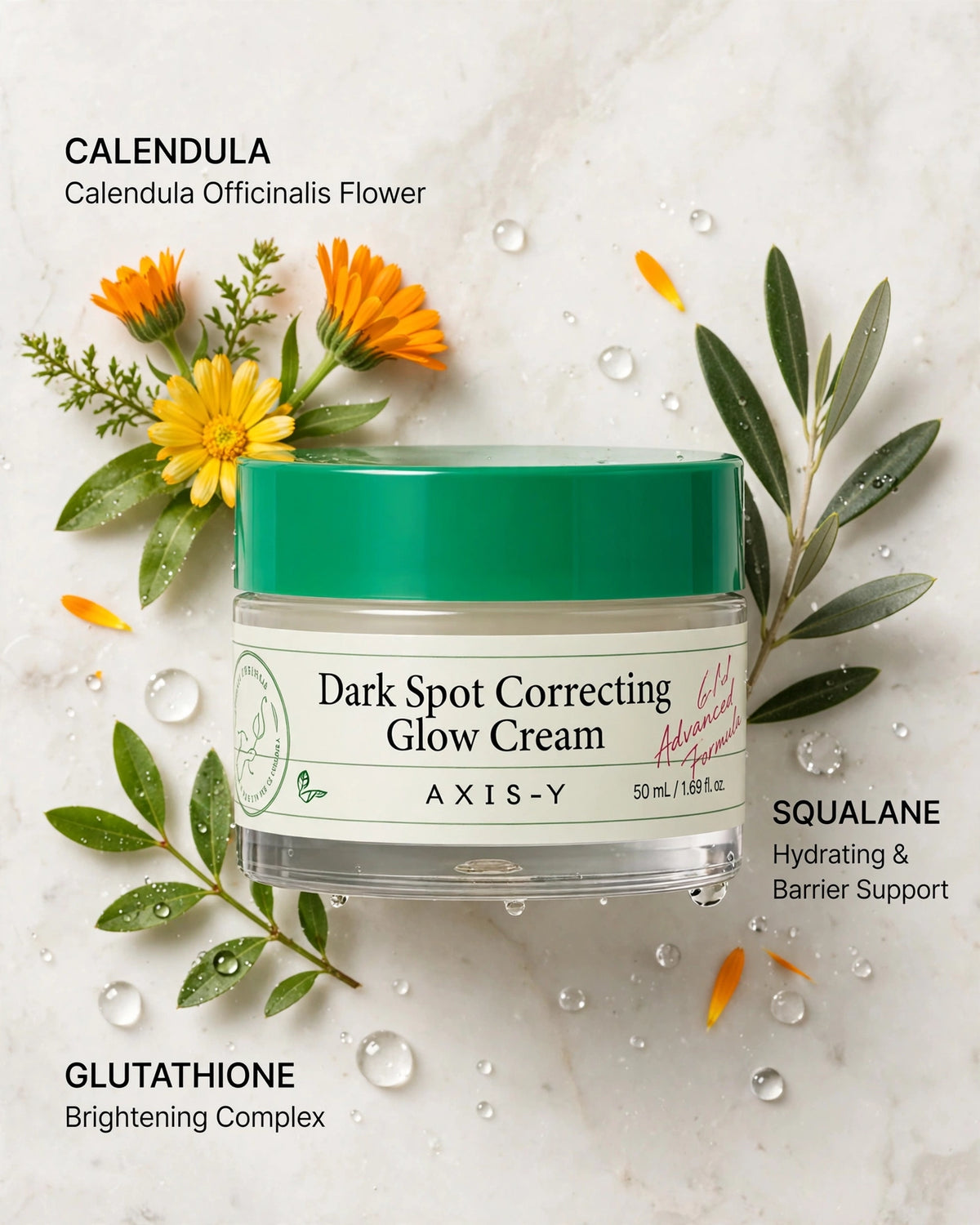 AXIS-Y Dark Spot Correcting Glow Cream (50ml) - Brightening Moisturizer