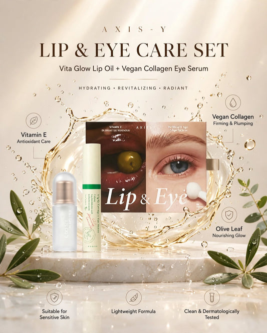 AXIS-Y Lip & Eye Set | Vegan Eye Serum & Vita Glow Lip Oil Duo