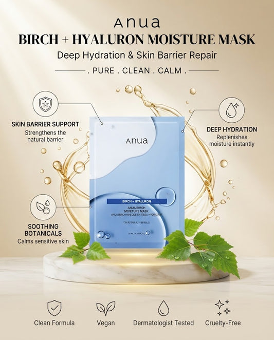 Anua Birch + Hyaluron Moisture Sheet Mask