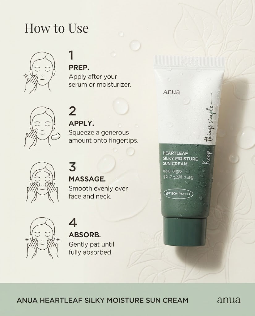 Anua Heartleaf Silky Moisture Sun Cream SPF 50+ PA++++ (50ml)