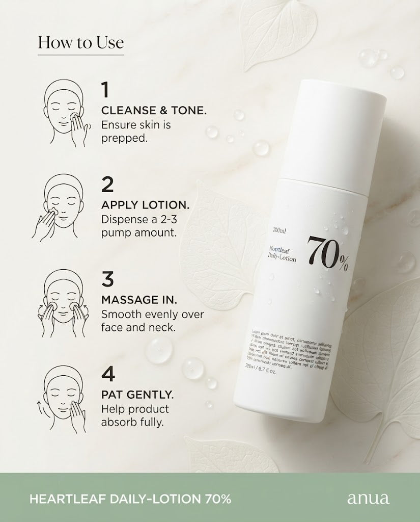 Anua Heartleaf 70% Daily Lotion (200ml) | Soothing Hydration for Sensitive Skin