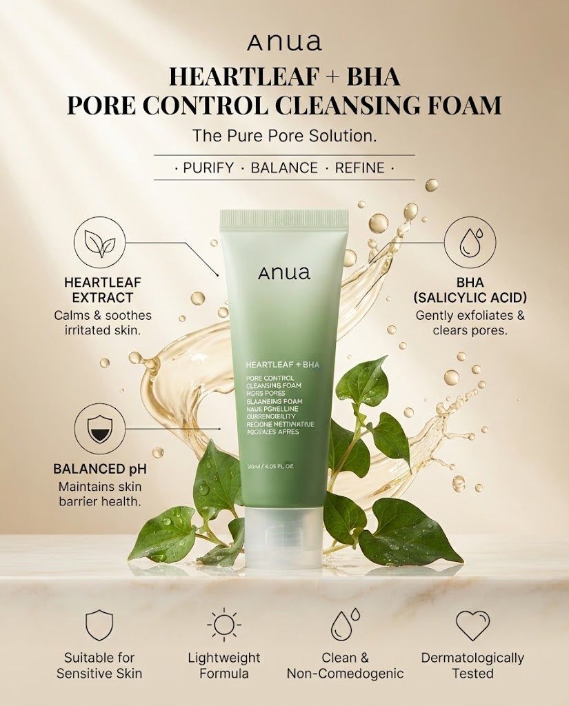 Anua Heartleaf Quercetinol Pore Deep Cleansing Foam | K-Beauty Cleanser