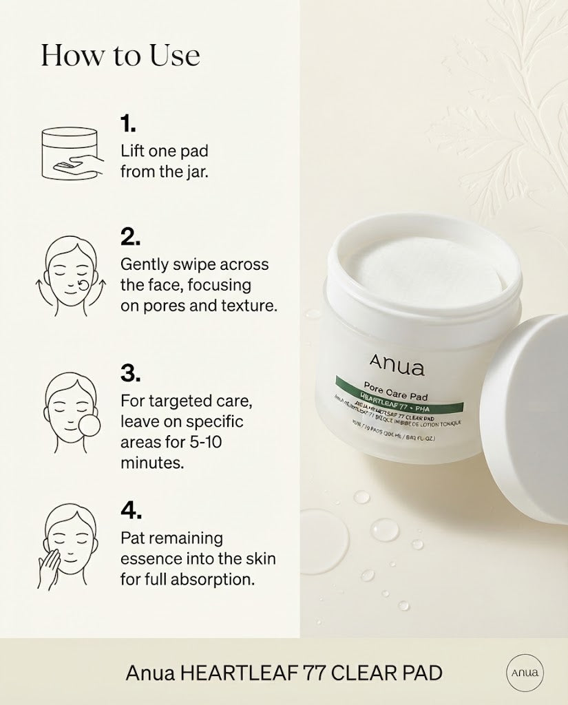Anua Heartleaf 77% Clear Pad - 70 Daily Exfoliating Toner Pads