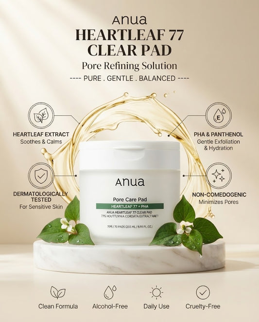 Anua Heartleaf 77% Clear Pad - 70 Daily Exfoliating Toner Pads