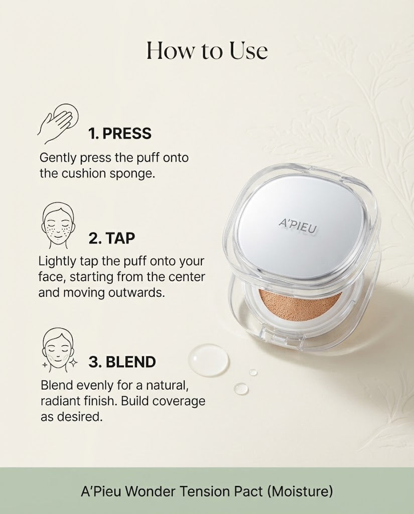 A'pieu Waterlock Cushion Compact - Soothing Hydrating Foundation