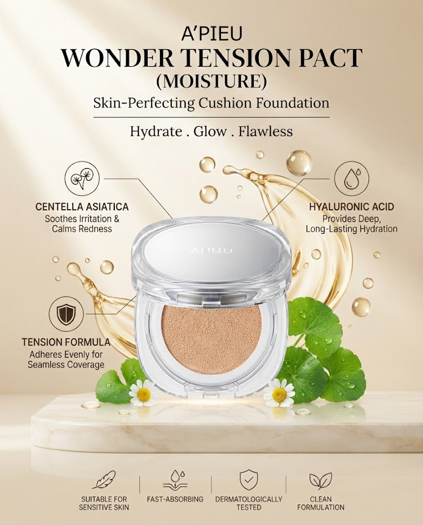 A'pieu Waterlock Cushion Compact - Soothing Hydrating Foundation