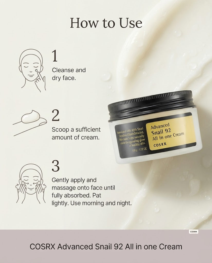 COSRX Advanced Snail 92 All In One Cream (100g / 100ml) | Repair & Hydrate
