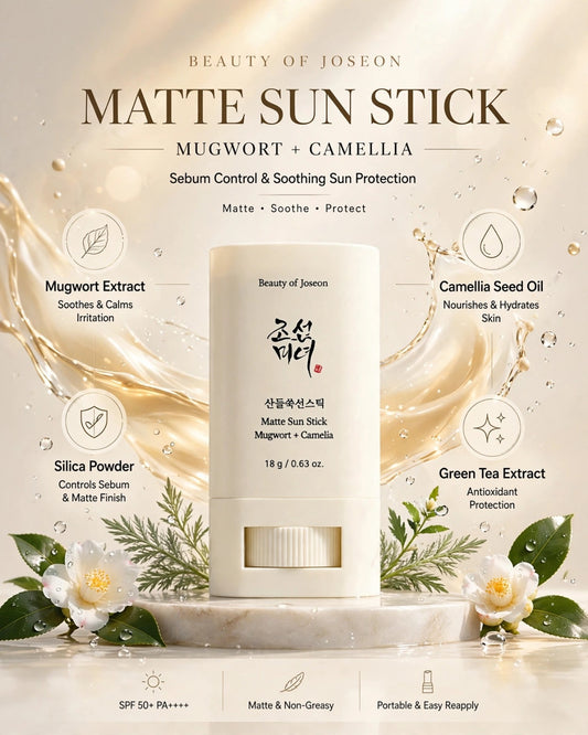 Beauty of Joseon Matte Sun Stick: Mugwort + Camelia SPF 50+ (18g)