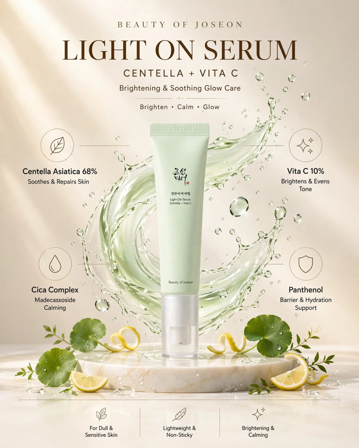 Beauty of Joseon Light On Serum: Centella + Vita C (30ml) – Brightening & Soothing Formula