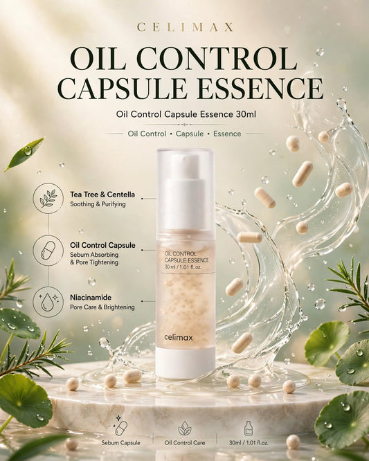 celimax Oil Control Capsule Essence 30ml – Pore Tightening Sebum Serum