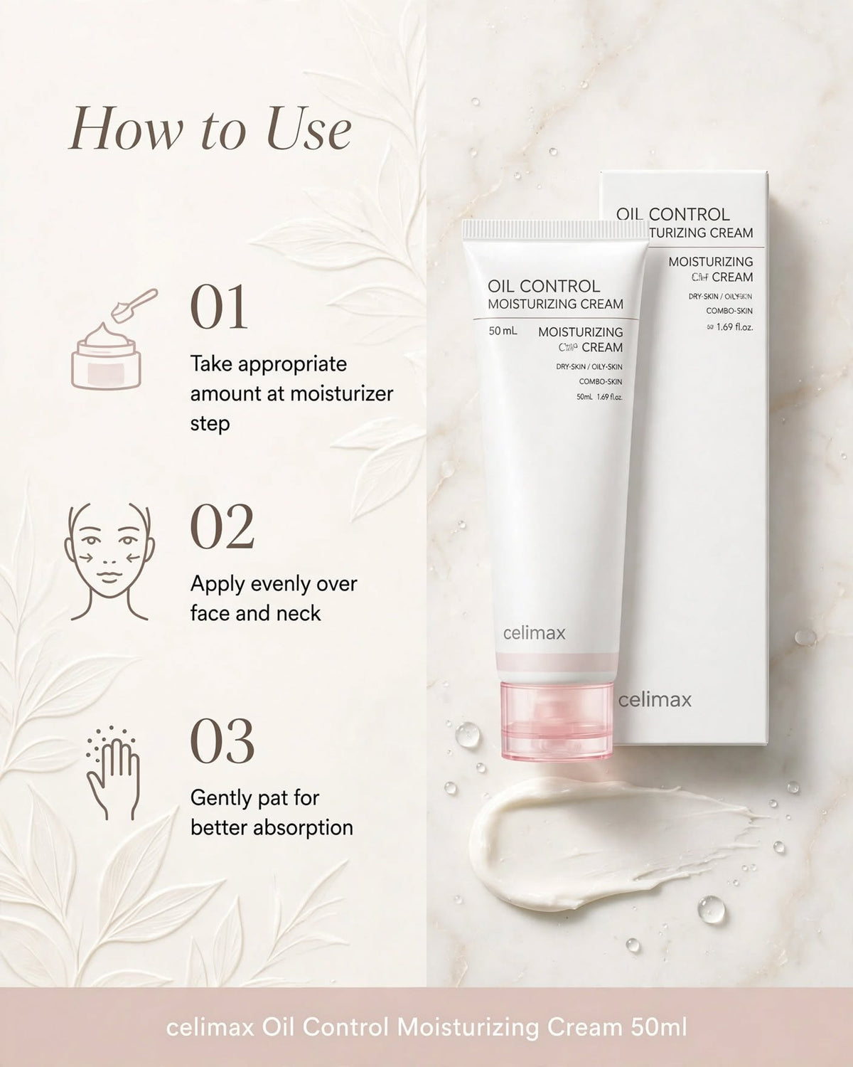 Celimax Oil Control Moisturizing Cream - 80ml | Sebum & Pore Care
