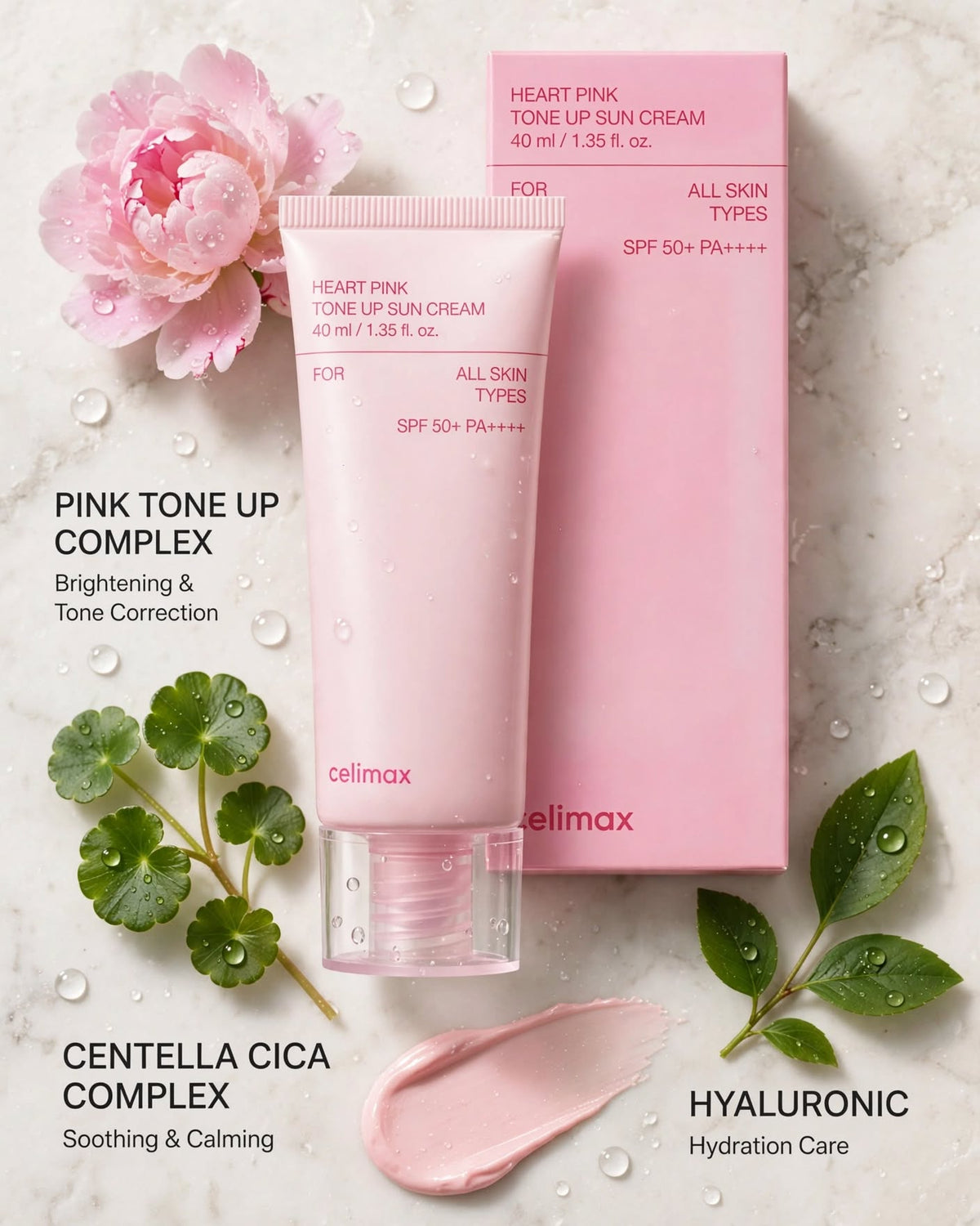 celimax Heart Pink Tone Up Sun Cream SPF50+ PA++++ - 40ml