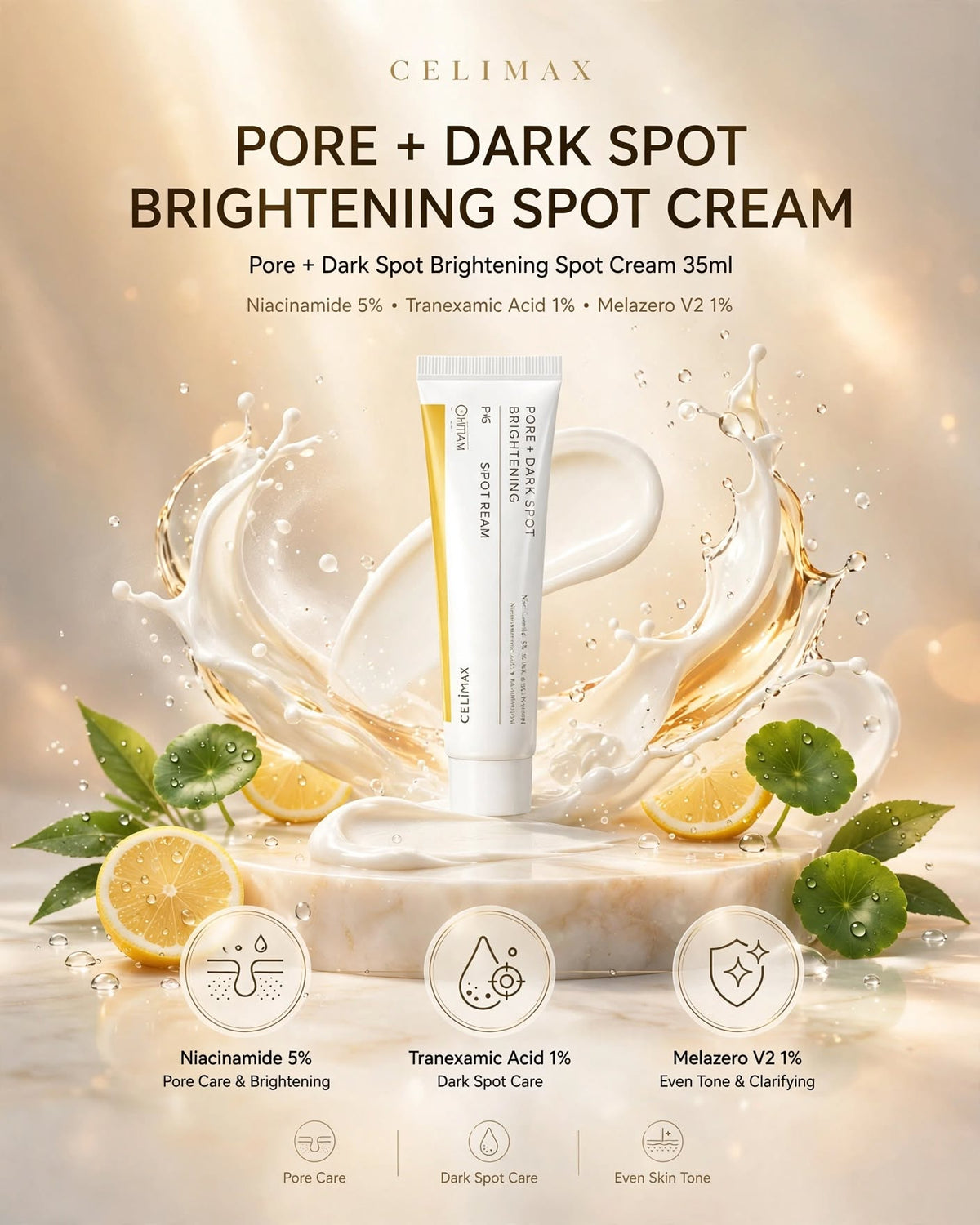 Celimax Pore+Dark Spot Brightening Cream 35ml – Fade Hyperpigmentation