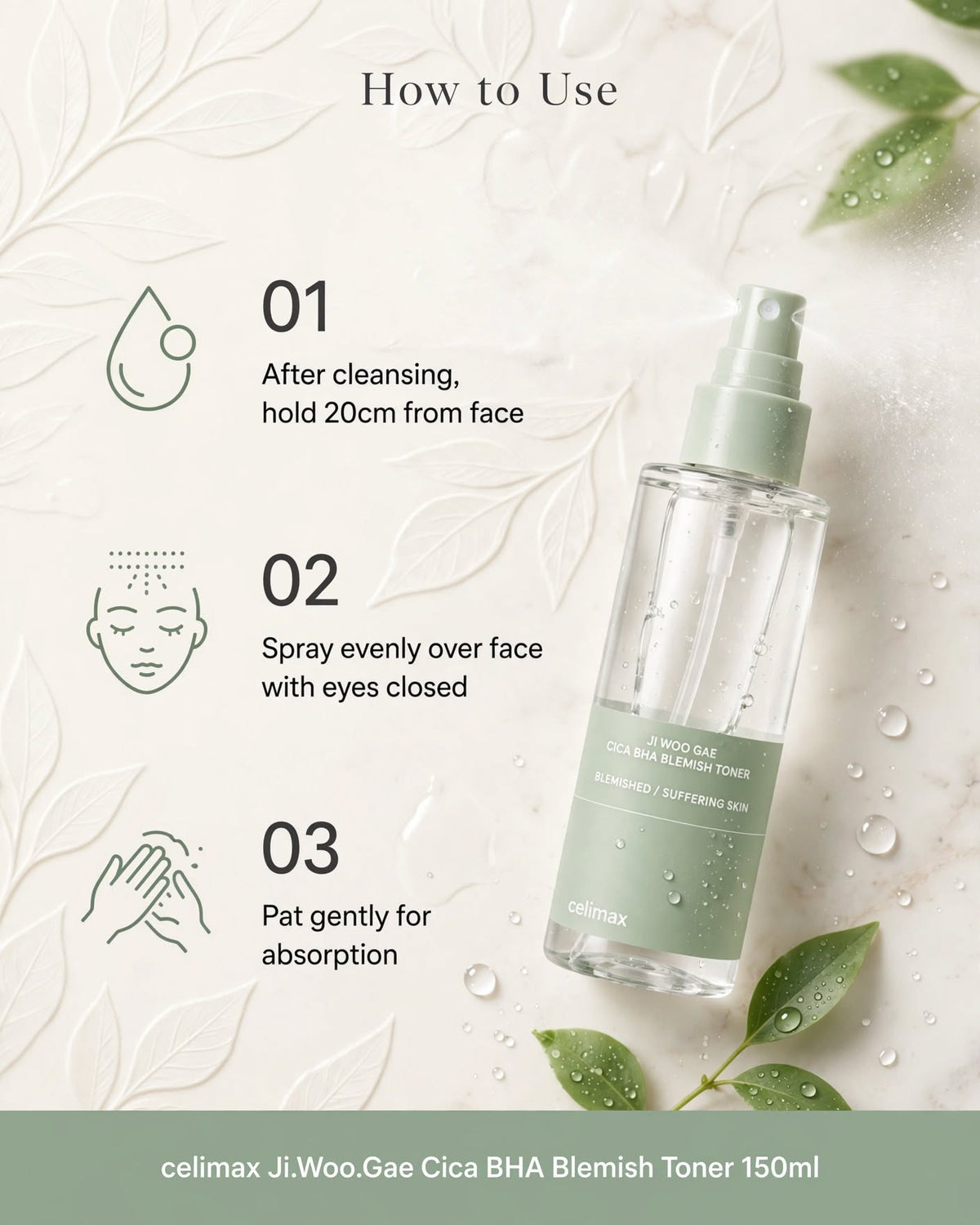 elimax Ji Woo Gae Cica BHA Blemish Toner Body Mist - 150ml