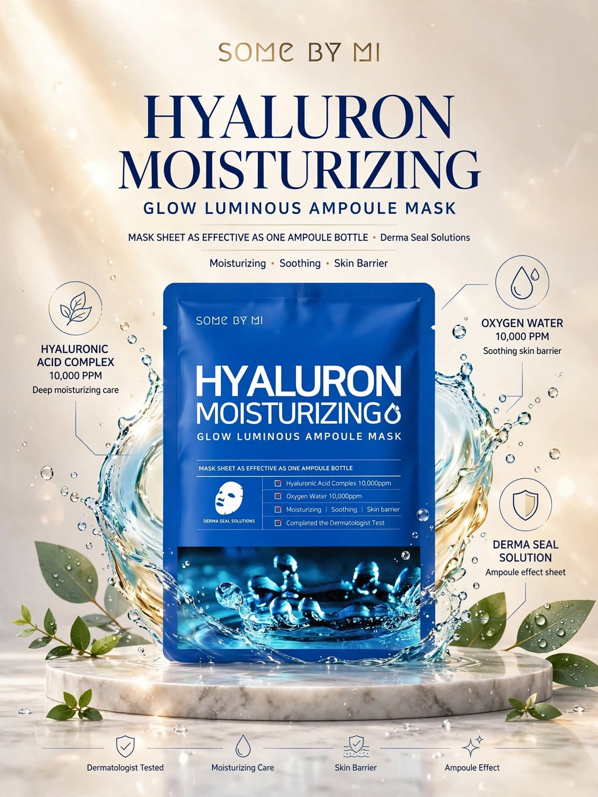 SOME BY MI Hyaluron Moisturizing Glow Luminous Ampoule Mask