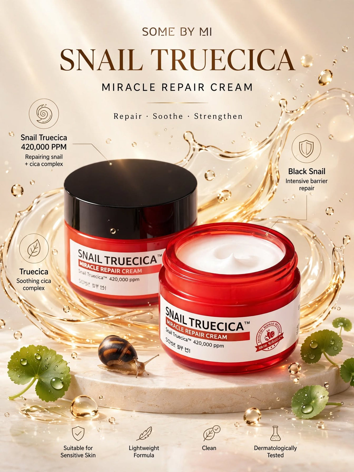 SOME BY MI Snail Truecica Miracle Repair Cream