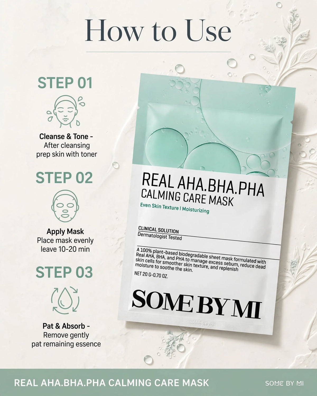 SOME BY MI Real AHA BHA PHA Calming Care Mask