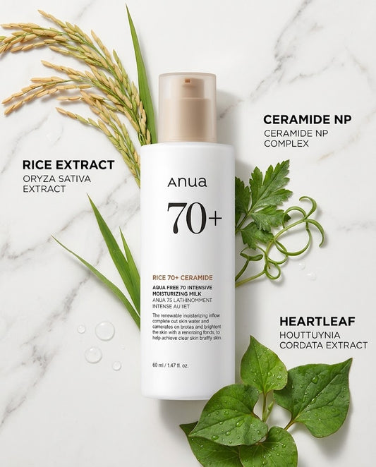 Anua Rice 70 + Ceramide Intensive Moisturizing Milk | Lightweight Lotion