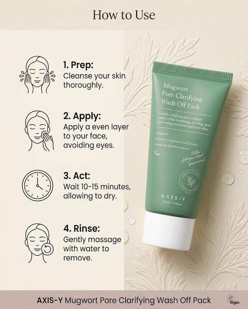 AXIS-Y Mugwort Pore Clarifying Wash Off Pack (100ml) | Calming Clay Mask