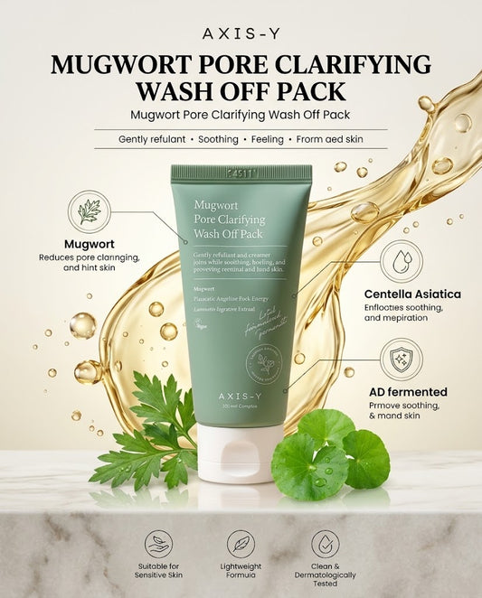 AXIS-Y Mugwort Pore Clarifying Wash Off Pack (100ml) | Calming Clay Mask