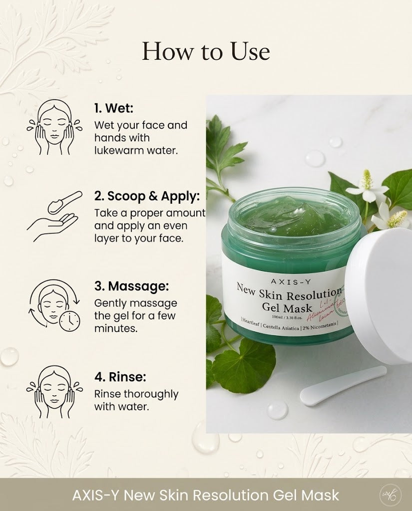AXIS-Y New Skin Resolution Gel Mask (100ml) | Soothing & Brightening Wash-Off Mask