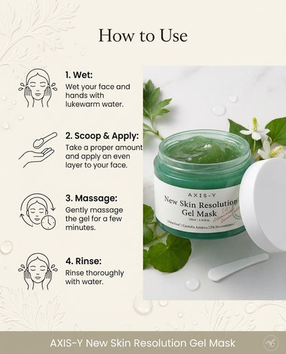 AXIS-Y New Skin Resolution Gel Mask (100ml) | Soothing & Brightening Wash-Off Mask