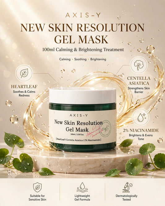 AXIS-Y New Skin Resolution Gel Mask (100ml) | Soothing & Brightening Wash-Off Mask