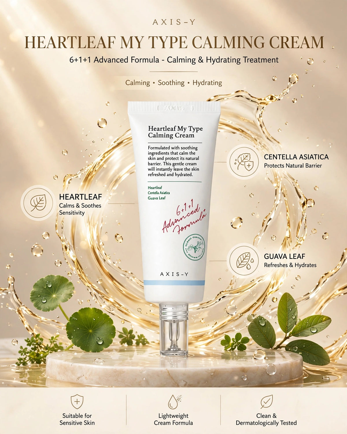 AXIS-Y Heartleaf My Type Calming Cream 60ml | Calming Gel Moisturizer