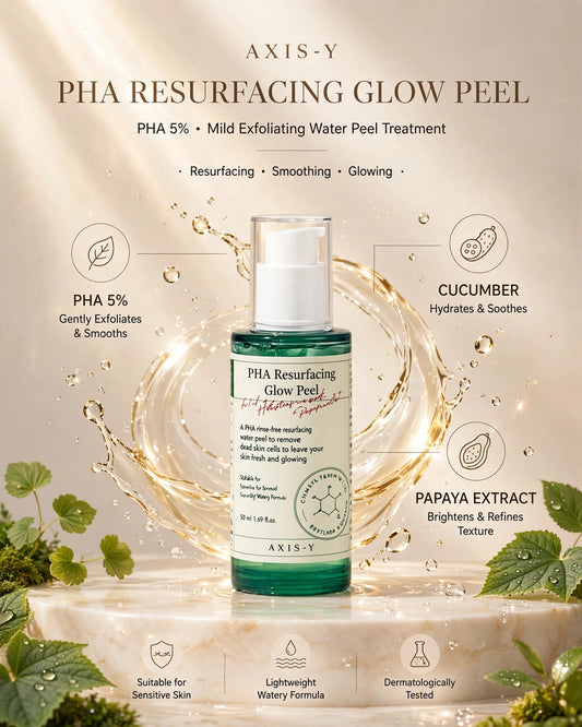 AXIS-Y PHA Resurfacing Glow Peel (50ml) - Gentle Exfoliating Gel
