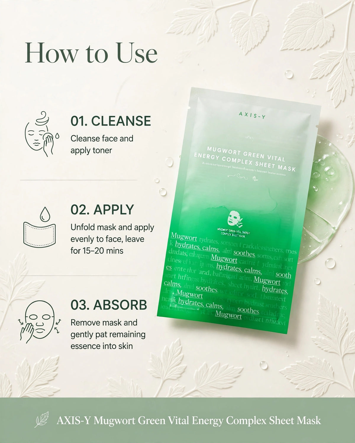 AXIS-Y Mugwort Green Vital Energy Complex Sheet Mask | Soothing & Hydrating