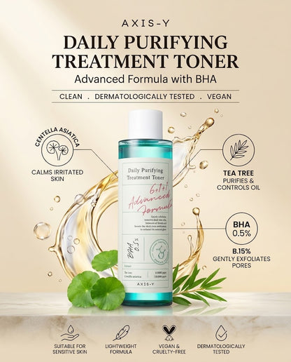 AXIS-Y Daily Purifying Treatment Toner (200ml) – Triple-Acid Pore-Clarifying Toner