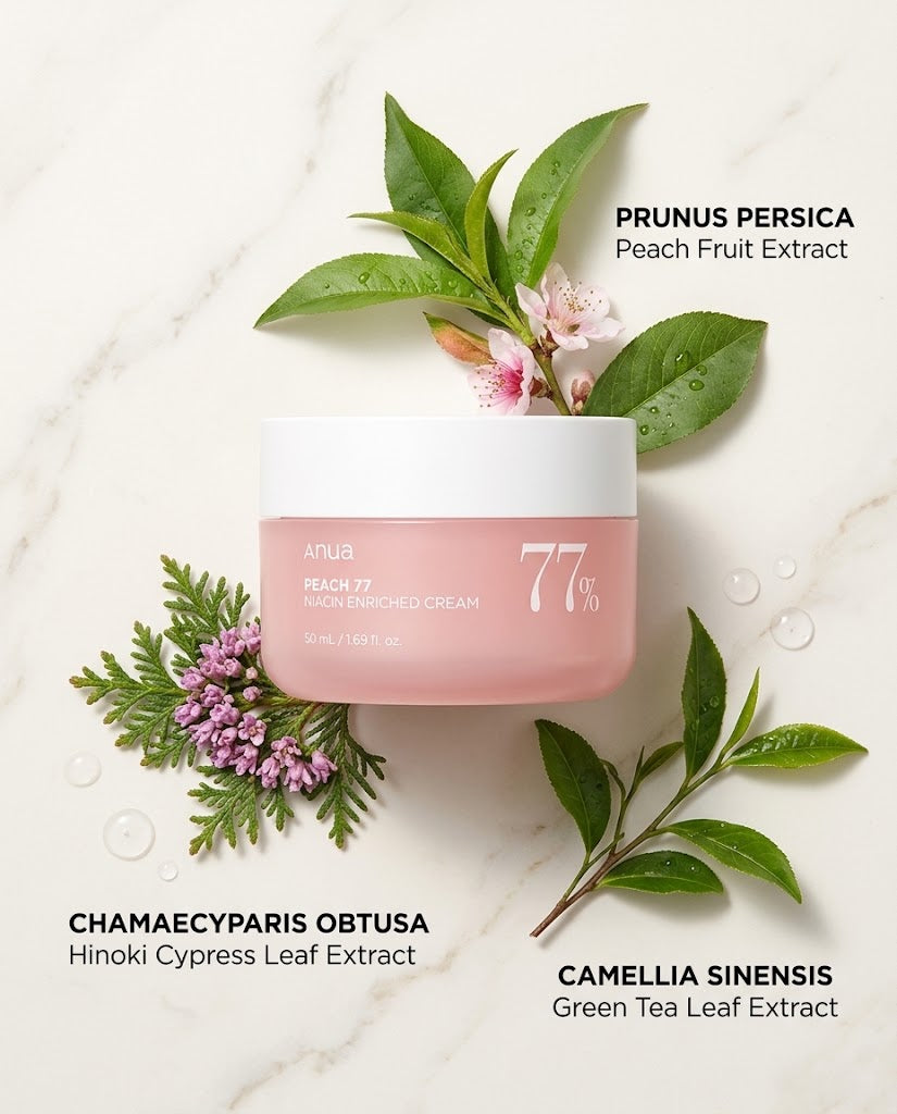Anua Peach 77 + Niacin Enriched Hydration Cream (50ml) – Brightening Moisturizer