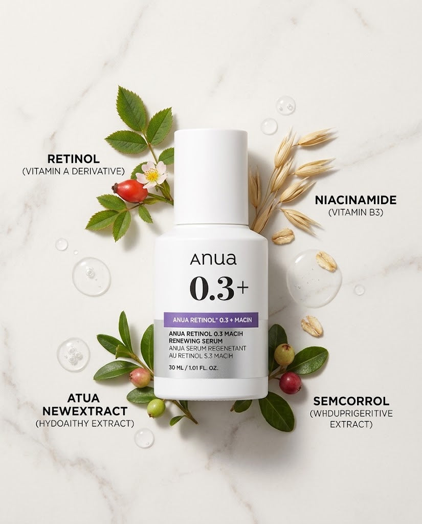 Anua Retinol 0.3% + Niacin Renewing Serum (30ml) – Anti-Aging Night Serum
