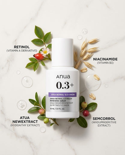 Anua Retinol 0.3% + Niacin Renewing Serum (30ml) – Anti-Aging Night Serum