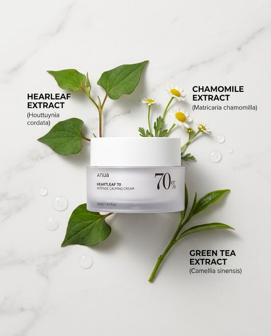 Anua Heartleaf 70% Intense Calming Cream (50ml) – Soothing Barrier-Repair Moisturizer