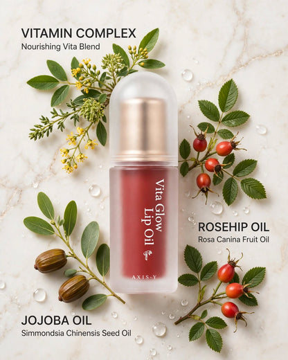 AXIS-Y Vita Glow Lip Oil - Chilled Berry (4.5g) | Hydrating Tinted Lip Treatment