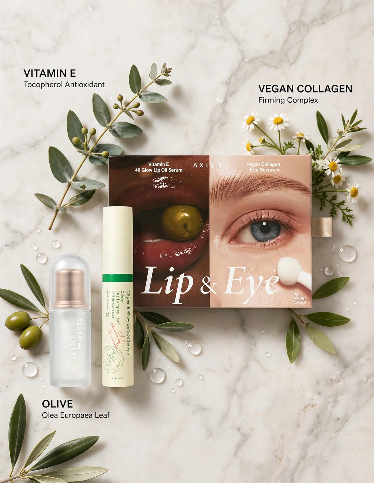 AXIS-Y Lip & Eye Set | Vegan Eye Serum & Vita Glow Lip Oil Duo