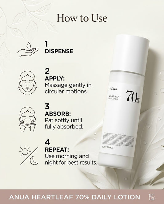 Anua Heartleaf 70% Daily Lotion (200ml) – Lightweight Soothing Moisturizer
