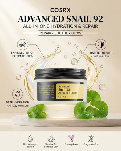 COSRX Advanced Snail 92 All In One Cream (100g / 100ml) | Repair & Hydrate