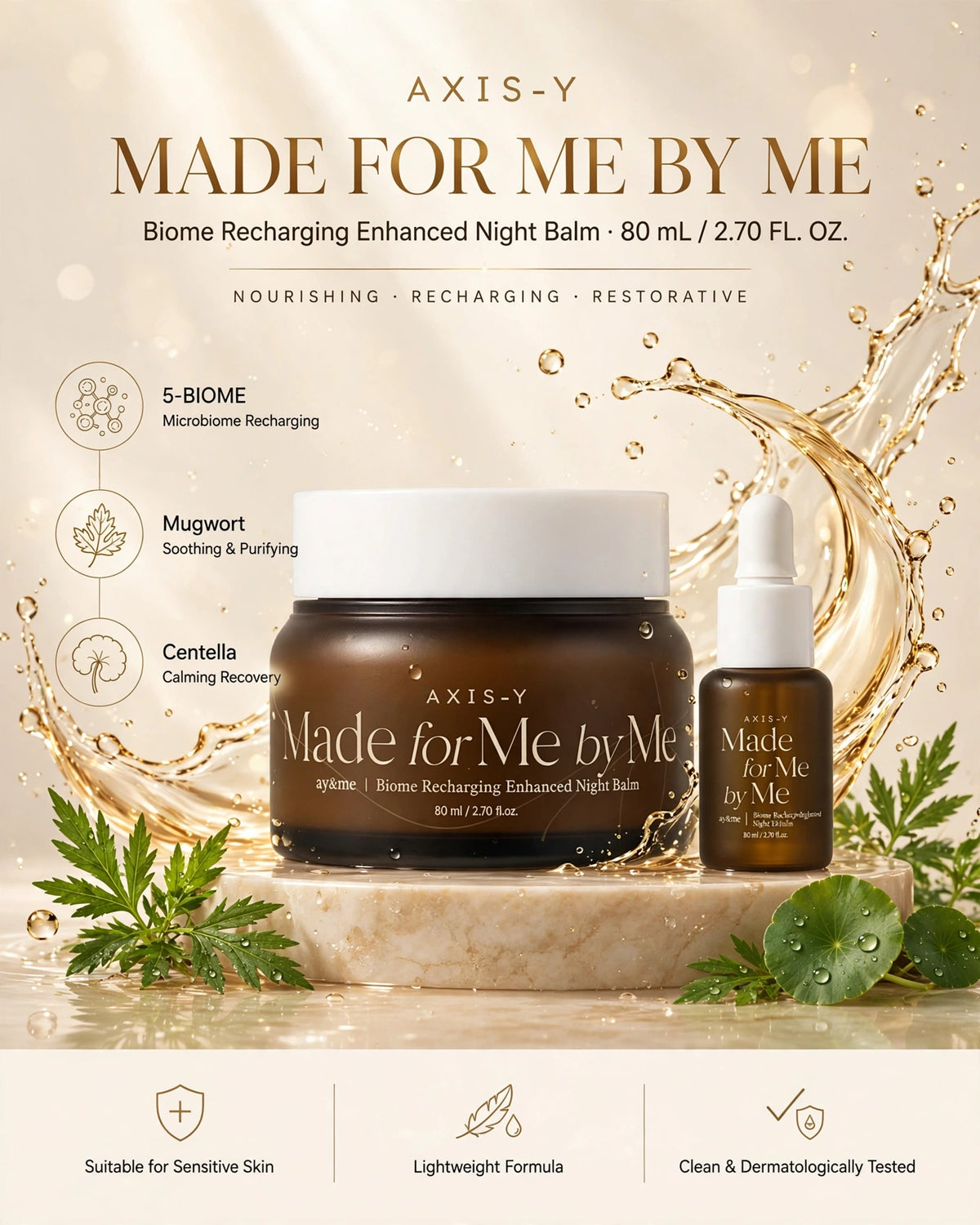 AXIS-Y Biome Recharging Night Renewal Set | Probiotic Night Balm