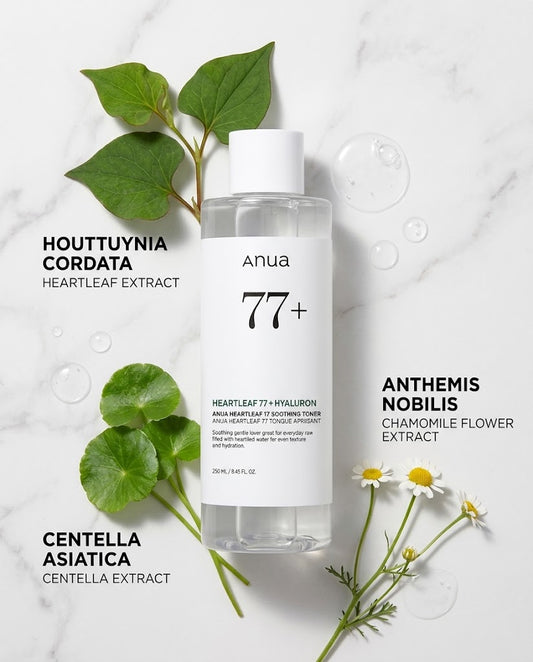 Anua Heartleaf 77 + Hyaluron Soothing Toner (250ml) – Cult-Favorite Redness Relief Toner