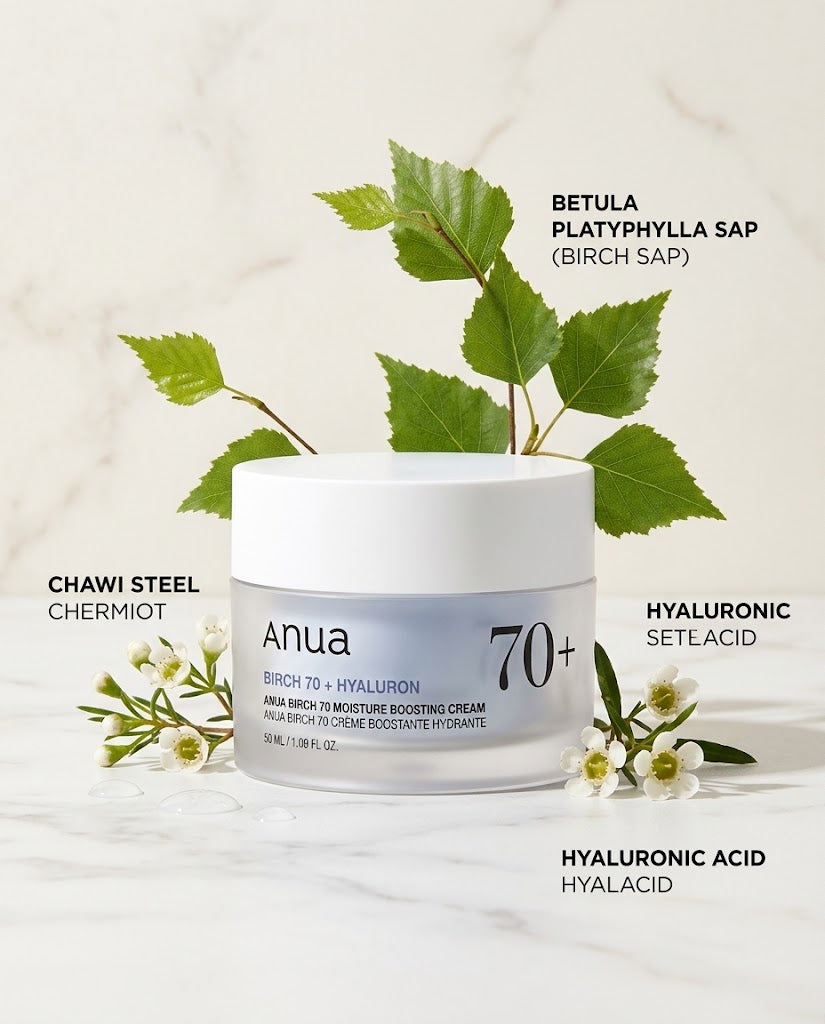 Anua Birch 70 + Hyaluron Moisture Boosting Cream (50ml) – Deep Hydration Moisturizer