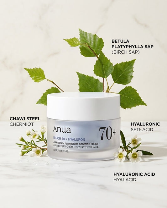 Anua Birch 70 + Hyaluron Moisture Boosting Cream (50ml) – Deep Hydration Moisturizer