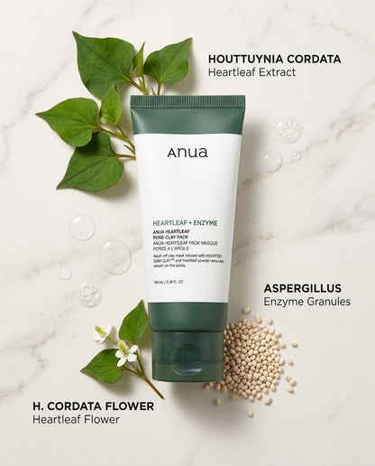 Anua Heartleaf + Enzyme Pore Clay Pack (100ml) – Deep-Cleansing Clay Mask